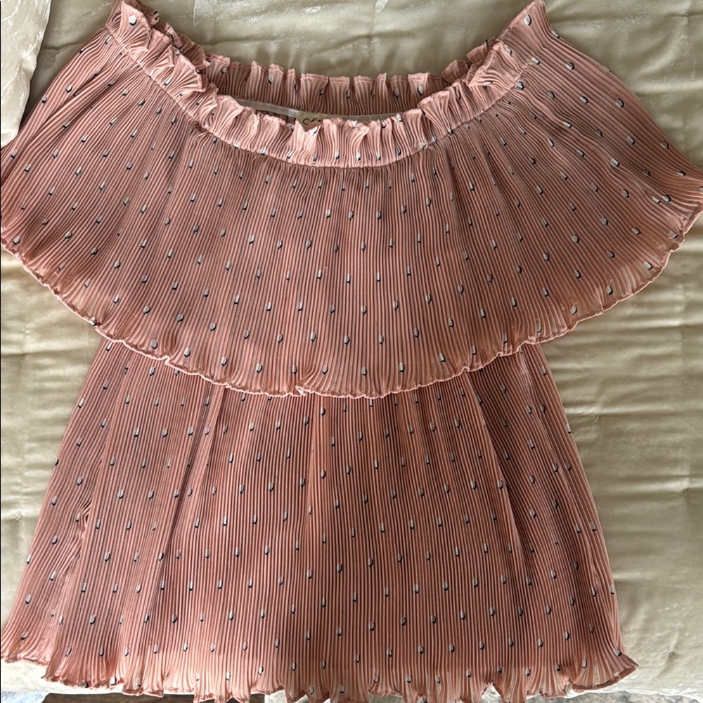 Pink Off-Shoulder Ruffle Top Chloe and Katie